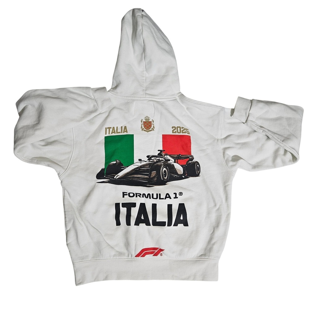 PacSun Formula 1 Italia Hoodie White F1 Racing Pullover Small 2023 Grand Prix